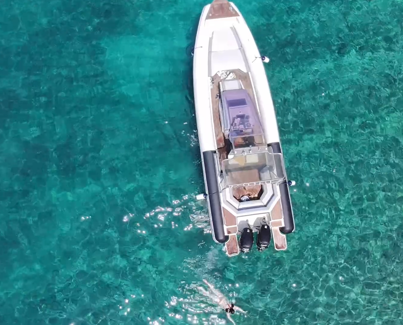 Speedboat on Albanian coast